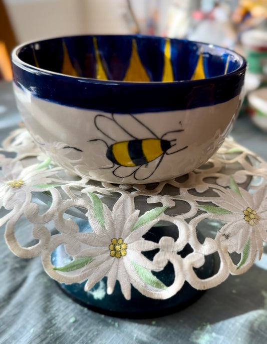Sunflower Bee Cereal Bowl